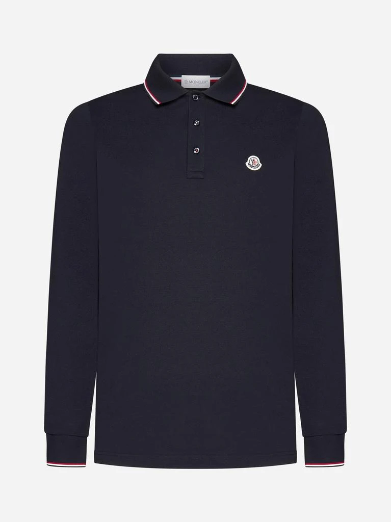 MONCLER Logo-patch cotton polo shirt 1