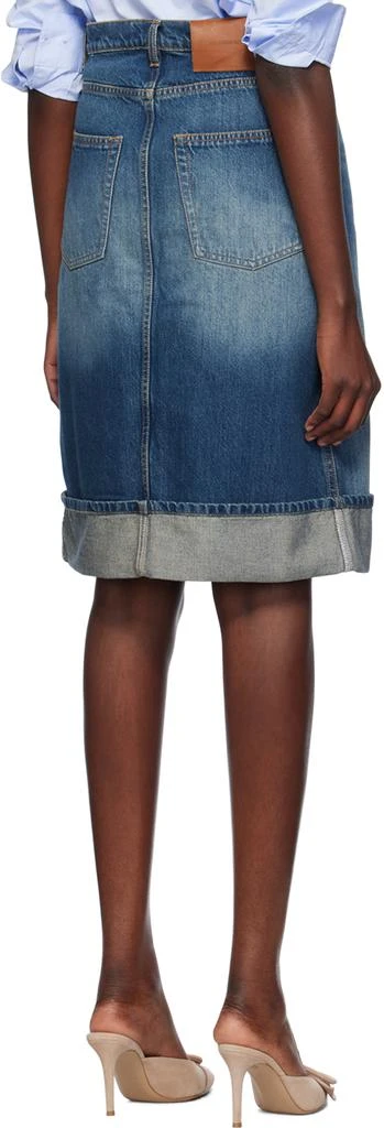 Victoria Beckham Blue Placket Denim Midi Skirt 3