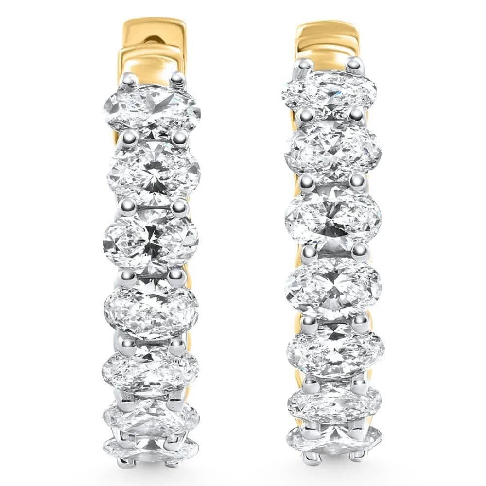 Pompeii3 1 - 5 Ct Oval Diamond Hoops 14k Gold Lab Grown Women
s Earrings 2