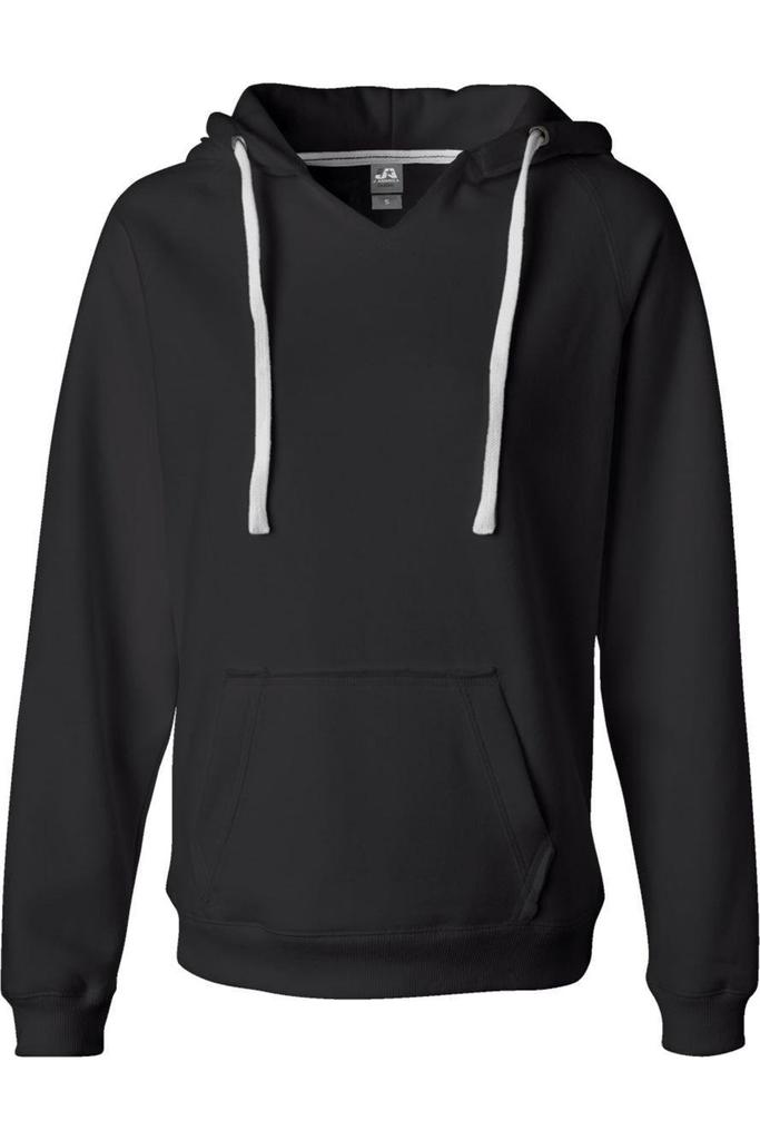 J America Women´s Sueded V-Neck Hooded Sweatshirt