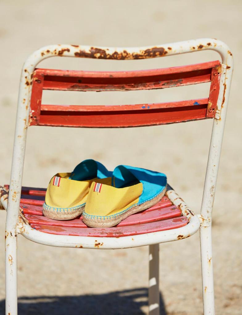 INES DE LA FRESSANGE Aglae espadrilles turquoise-yellow