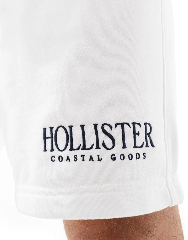 HOLLISTER Hollister 9inch tech logo sweat shorts in white 2