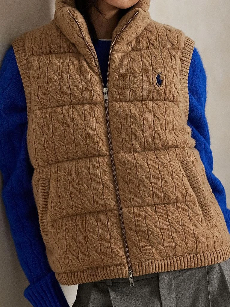 Ralph Lauren Cable-Knit Wool-Cashmere Quilted Vest 6