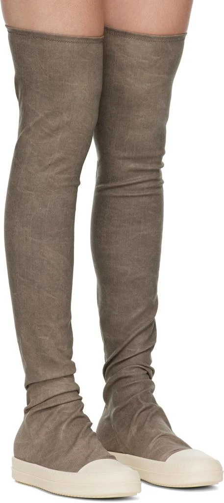 Rick Owens Gray Porterville High Sock Sneaks Tall Boots 4