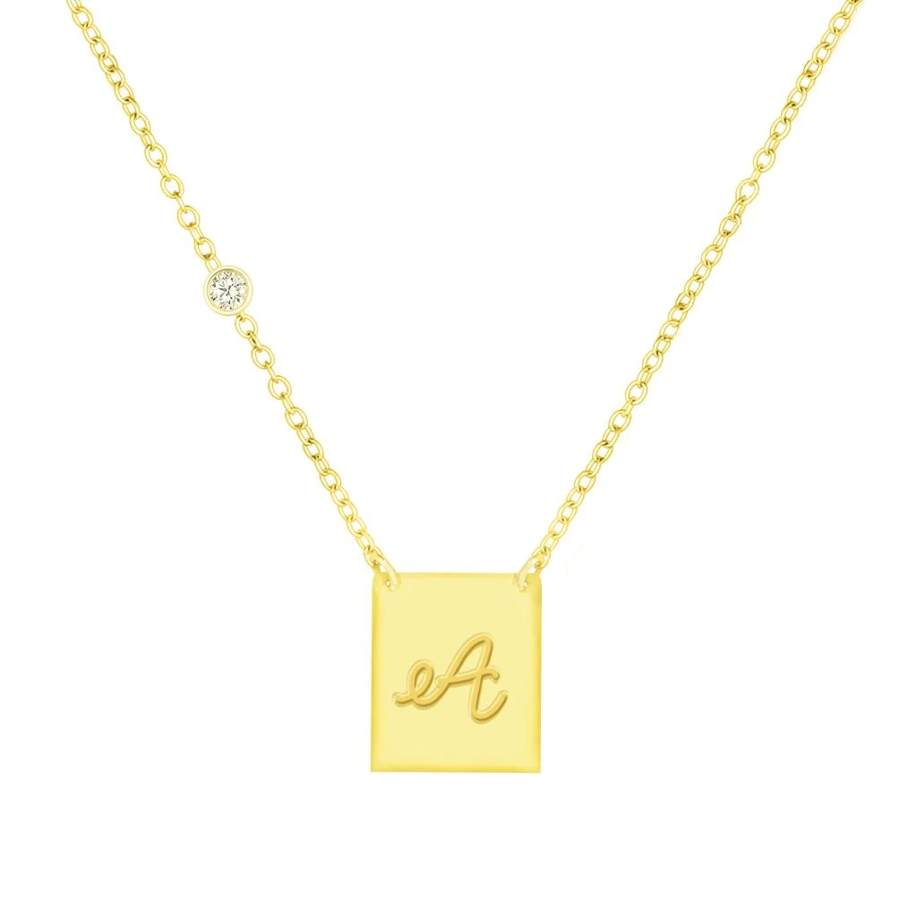 Savvy Cie Jewels 18K GOLD PLATED OVER STERLING SILVER NECKLACE WITH CZ 6
