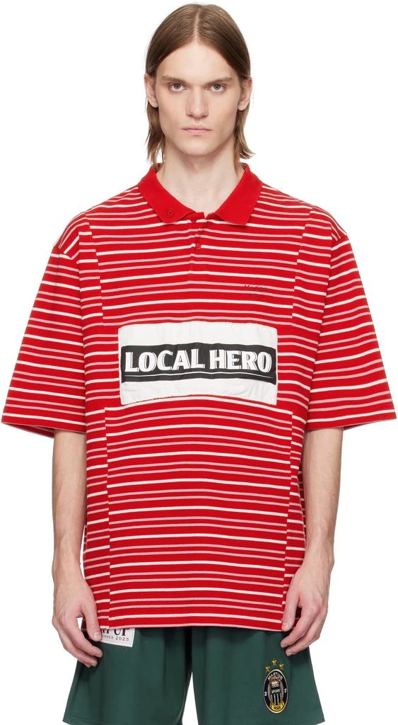 Martine Rose Red Oversized Panelled Polo 1