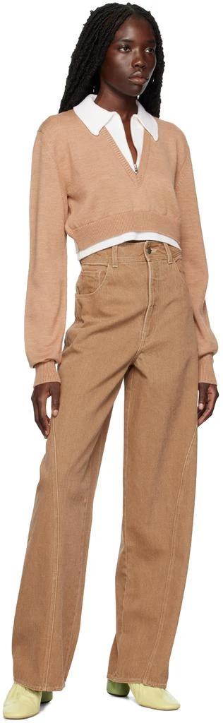Elleme Beige Zip Collar Sweater 4