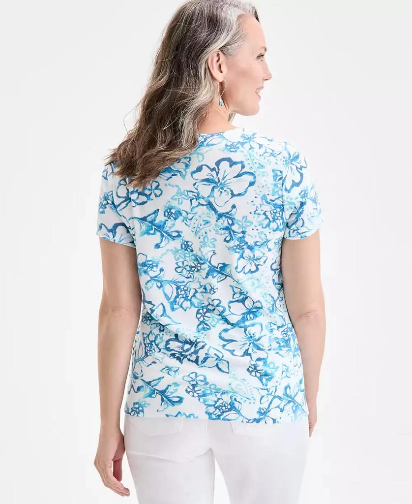 Style & Co Women's Printed Scoop-Neck Short-Sleeve Top, Exclusively at Macy's 4