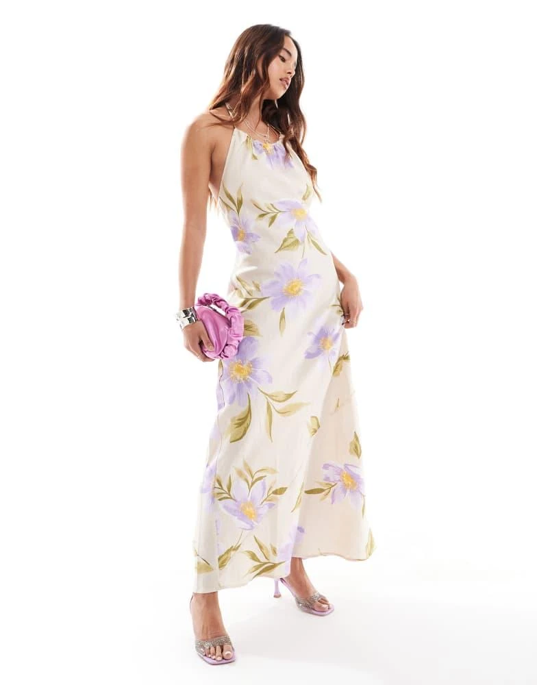 Shop & Other Stories maxi dress with gathered halter neck in floral print  on Sale at BeyondStyle  Get 40% Off & Other Stories maxi dress with gathered  halter neck in floral