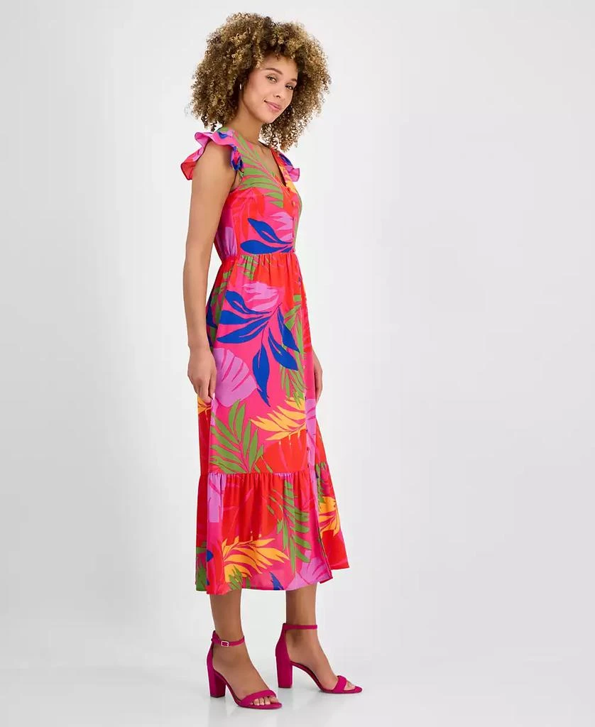 Sandra Darren Women's V-Neck Flutter-Sleeve Midi Dress 3