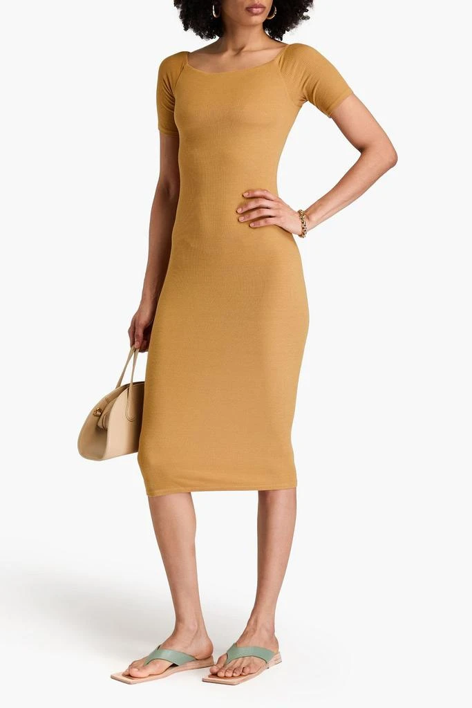 Enza Costa Off-the-shoulder ribbed jersey midi dress 2