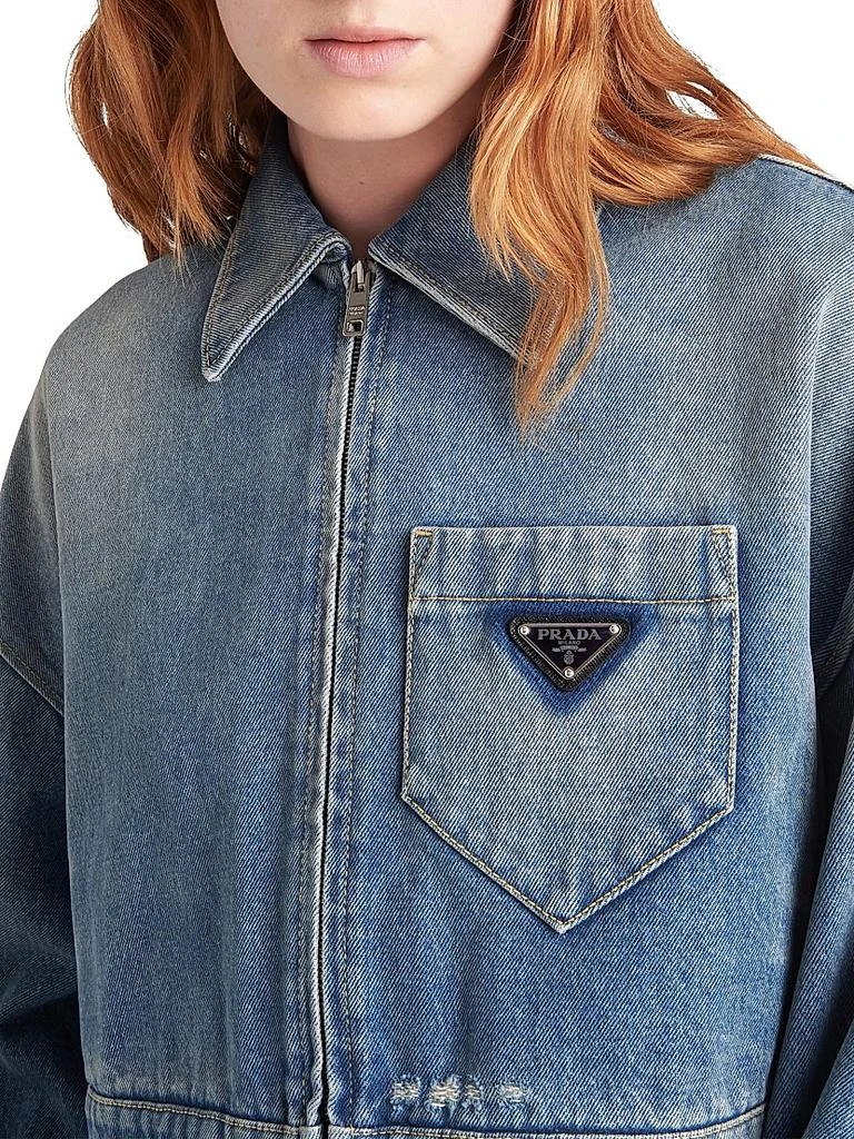 Prada Cropped Organic Denim Jacket 4
