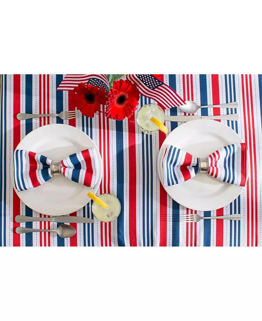 Design Imports Patriotic Stripe Outdoor Tablecloth with Zipper 52" Round 6