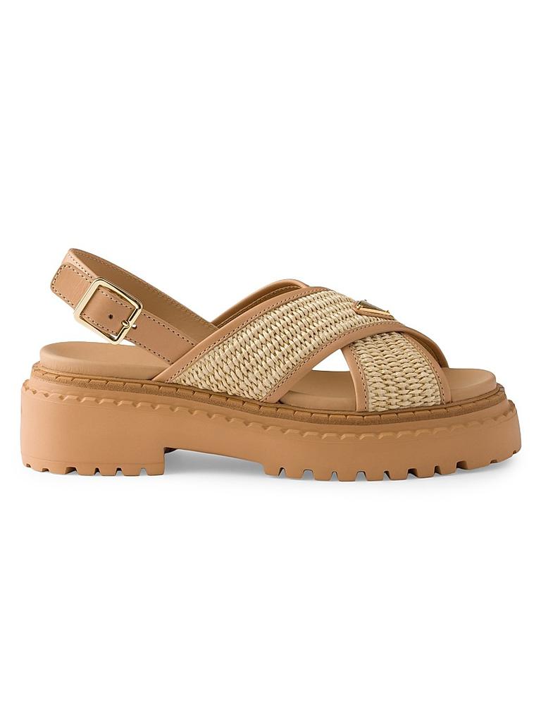Prada IVORY LEATHER SHUFFLE SLIPPERS - Slippers - BeyondStyle