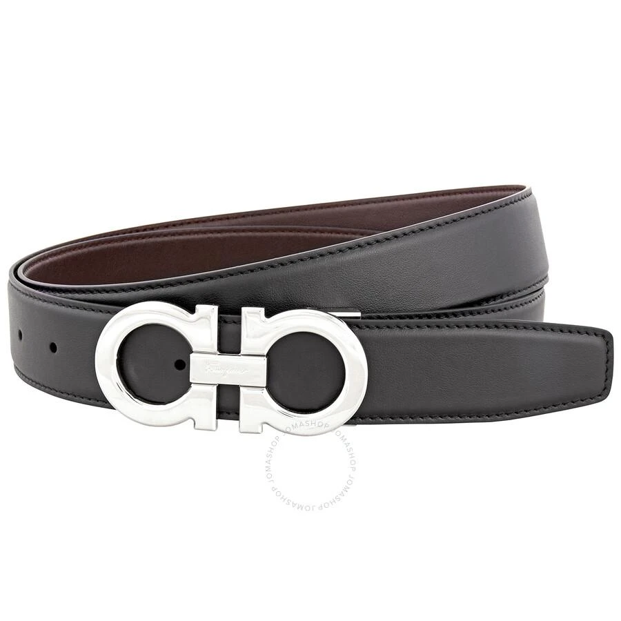 Salvatore Ferragamo Reversible and Adjustable Gancini Belt in Black and Brown 1