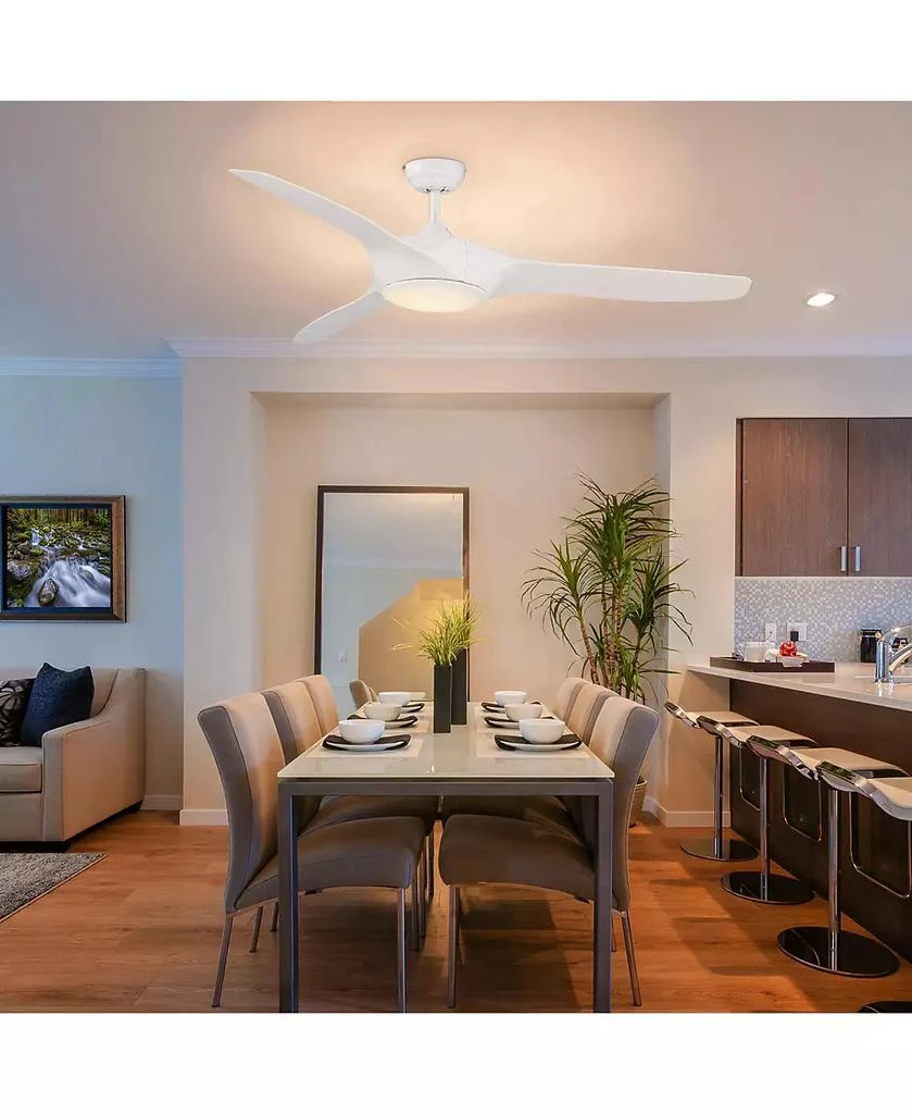 HOMCOM 52" Reversible Ceiling Fan with LED Light for Bedroom, 2