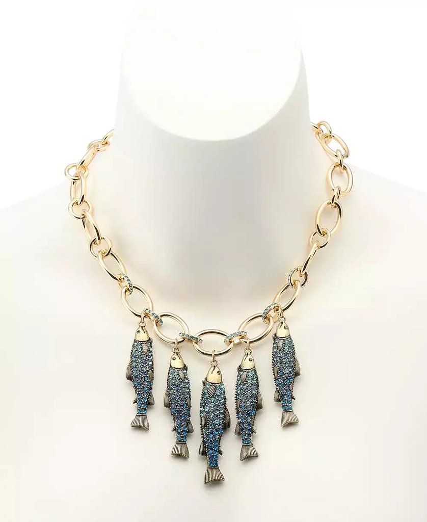 Betsey Johnson Mermaid Jewels Fish Charm Bib Necklace 3