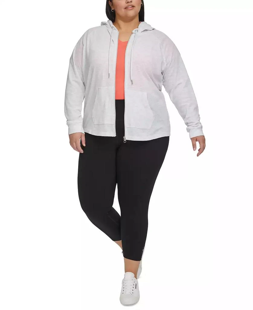 Calvin Klein Ruched-Sleeve Zip Hoodie, XS- 3