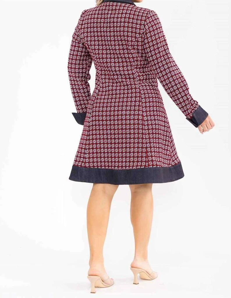 Karen T Design Plaid Coat Dress In Red 2