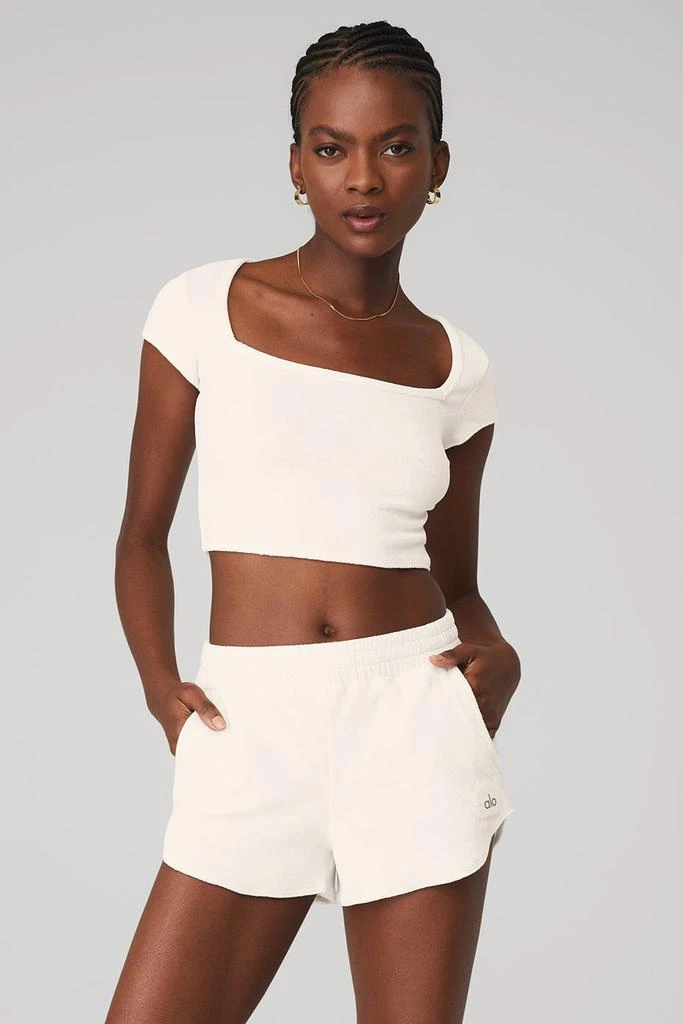 Alo Terry Beachside Short Sleeve - Ivory 1