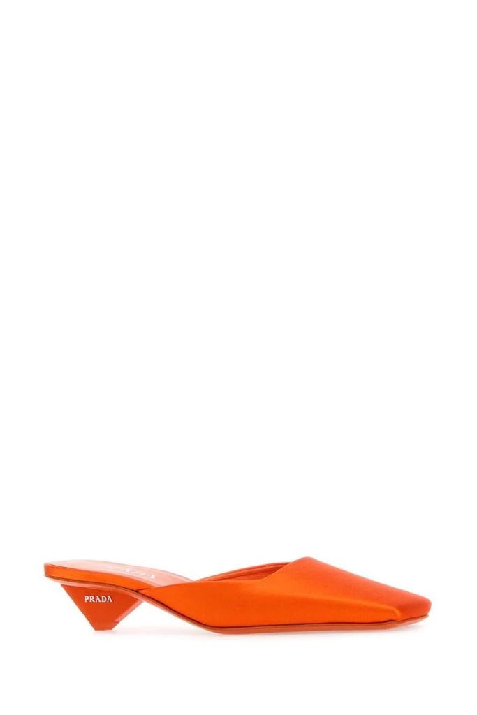 Prada Orange Satin Mules 2