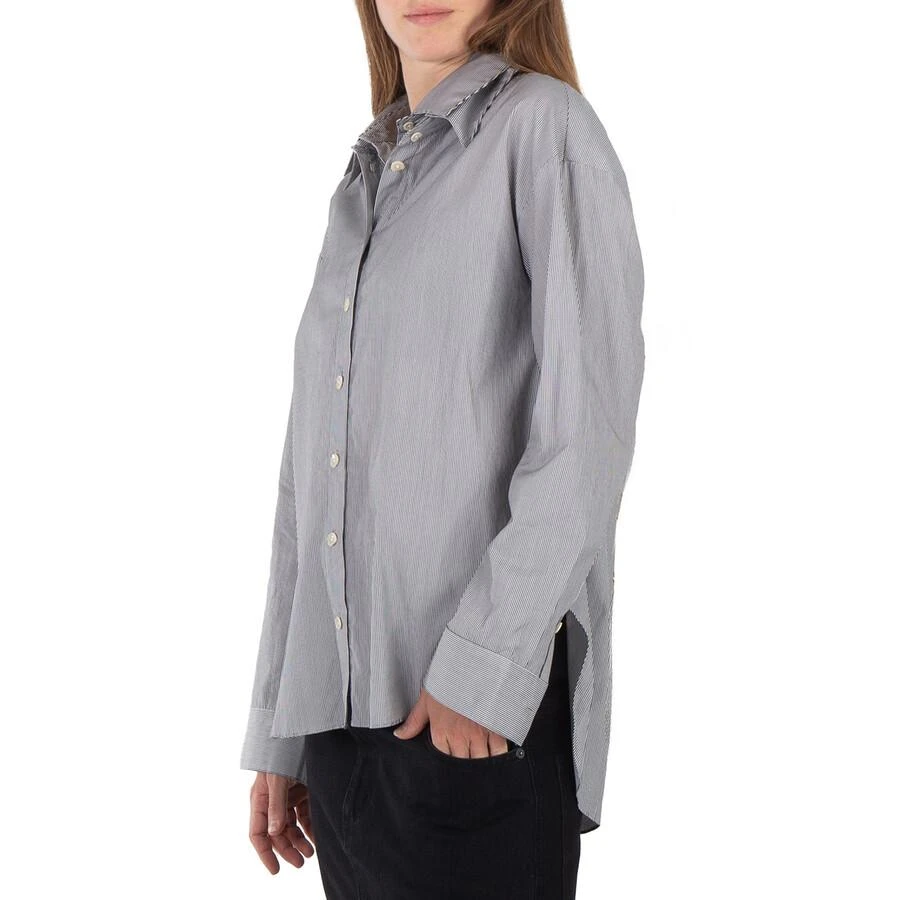 Tibi Double Collar Micro Stripe Cotton Shirt 3