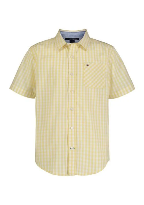Tommy Hilfiger Boys 4-7 Woven Gingham Printed Button Down Shirt