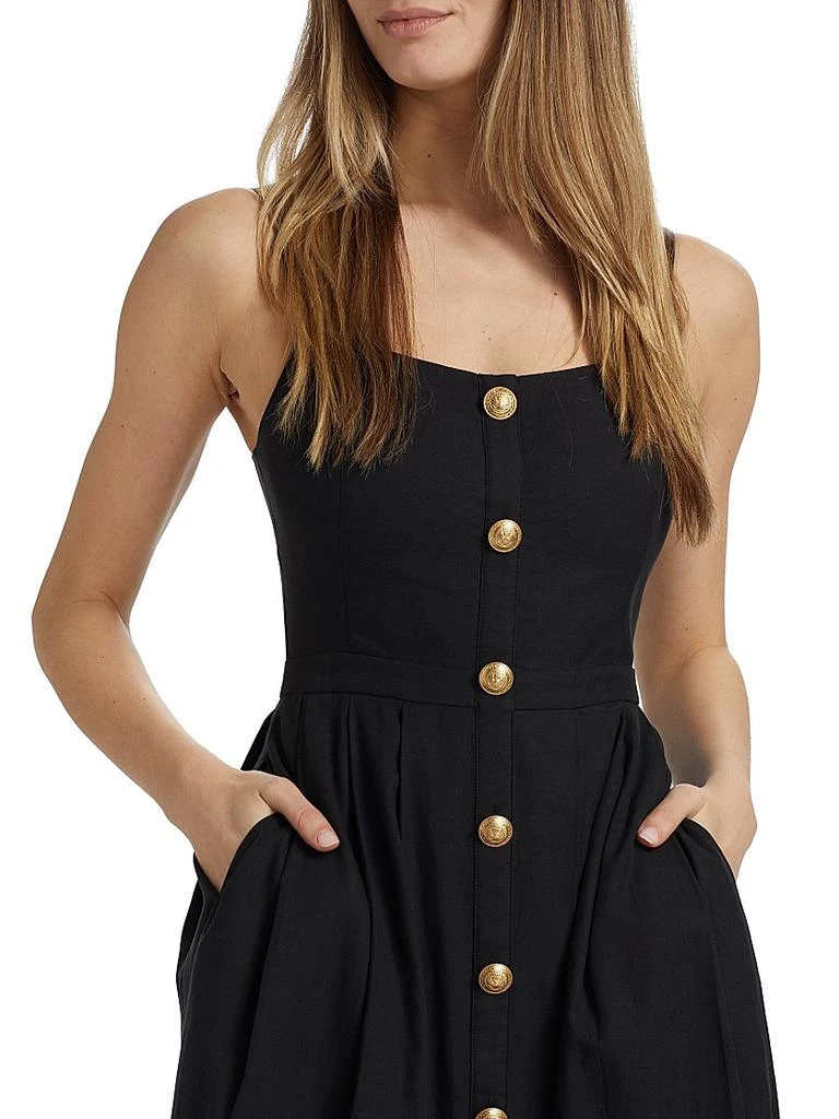 L'Agence Esmeralda Cotton-Blend Sleeveless Midi-Dress 6