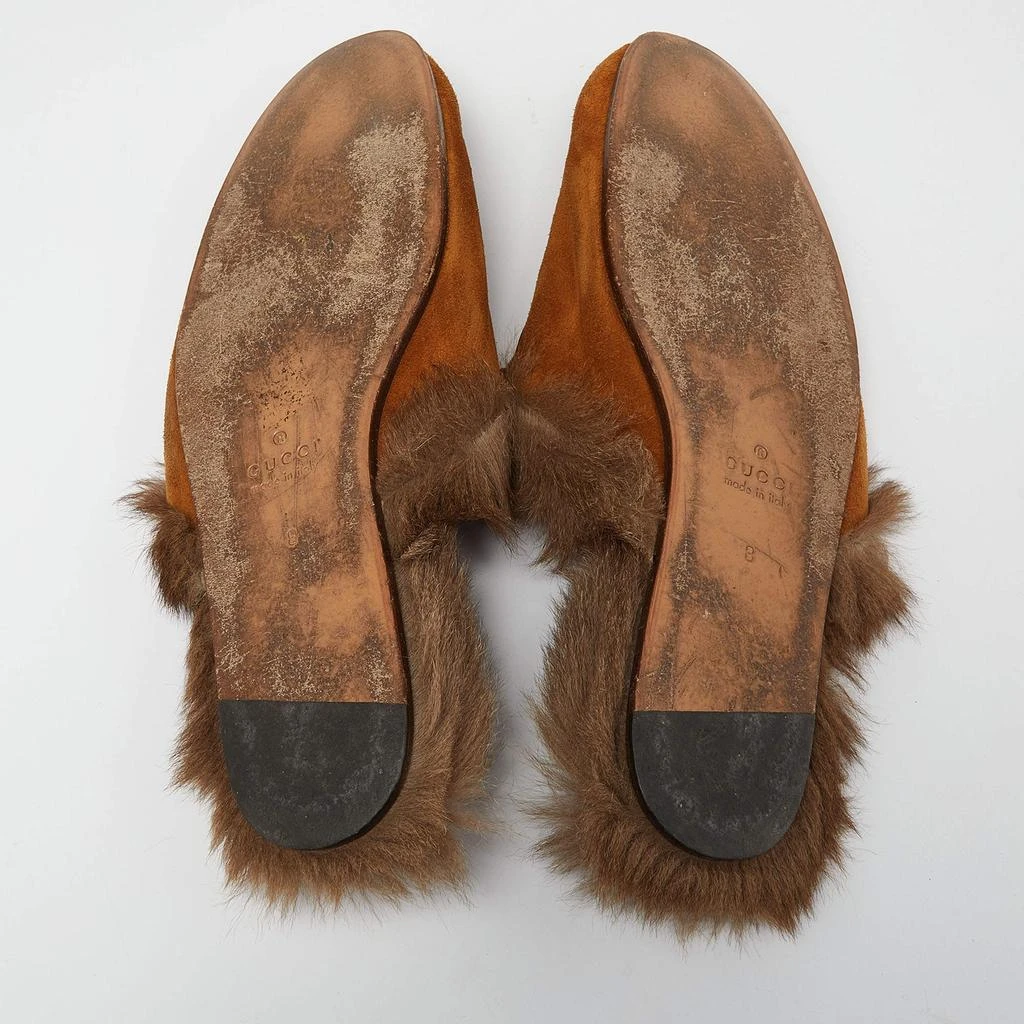 Gucci Gucci Brown Suede and Fur Lined Princetown Flat Mules Size 42 6