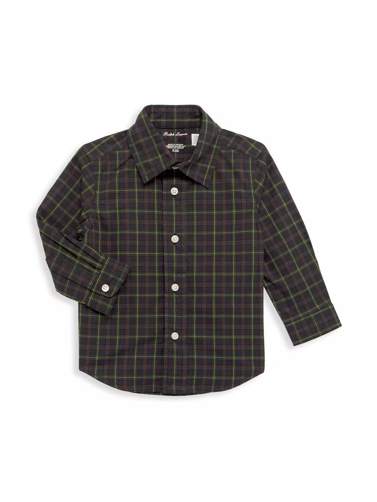 Ralph Lauren Baby Boy's Plaid Shirt &amp; Velvet Overalls Set 3