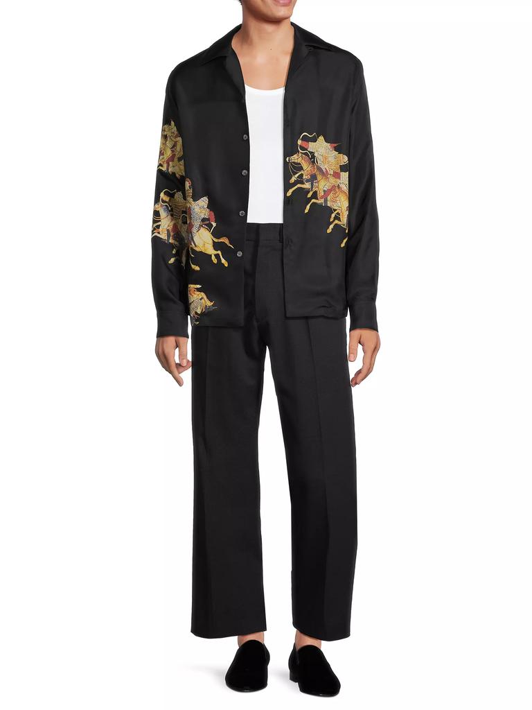 Enfants Riches Déprimés Hun Battle Print Lake Geneva Silk Shirt