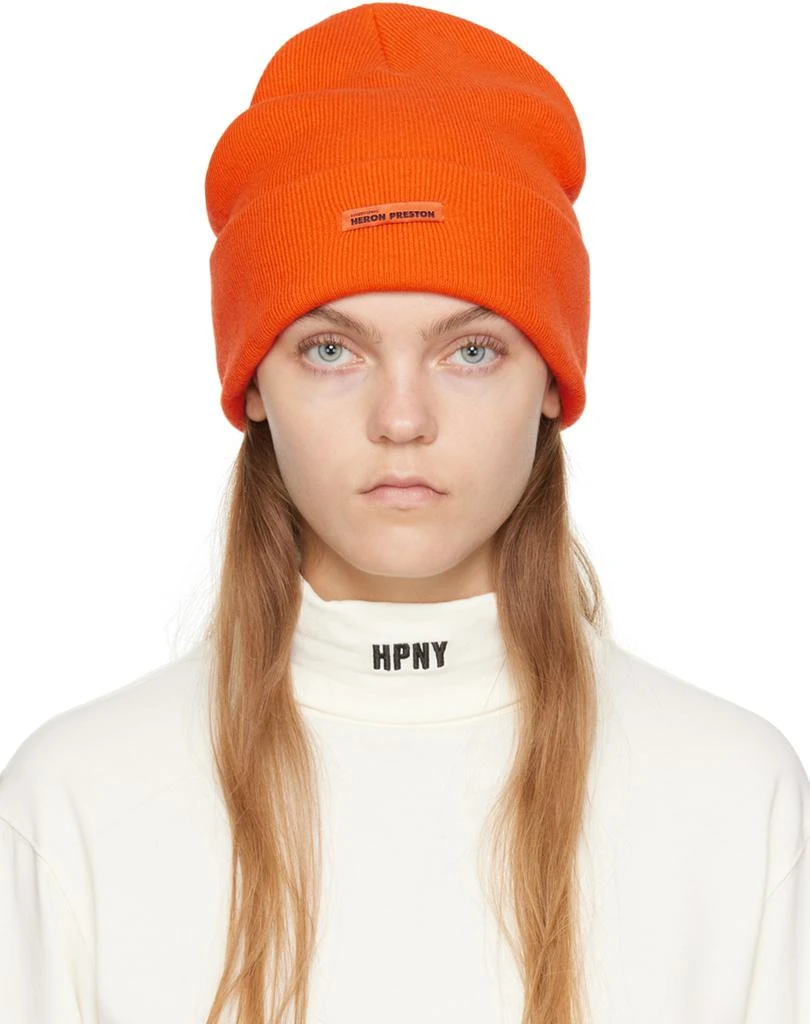 Heron Preston Orange Classic Beanie 1