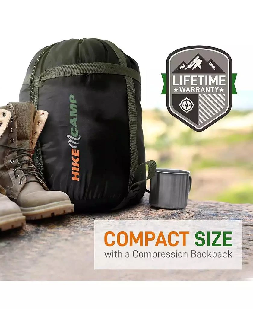 SereneLife Mummy Sleeping Bag With Travel Pillow and Compression Sack (Green) 7