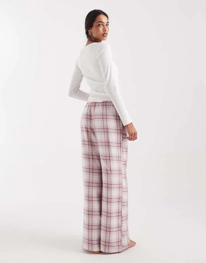 HOLLISTER Hollister baggy flannel pyjama bottoms in pink plaid 4