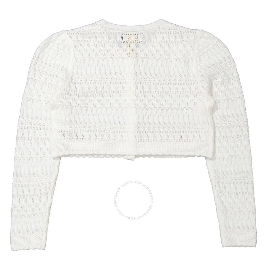 Ralph Lauren Girls White Cropped Knitted Cardigan 2