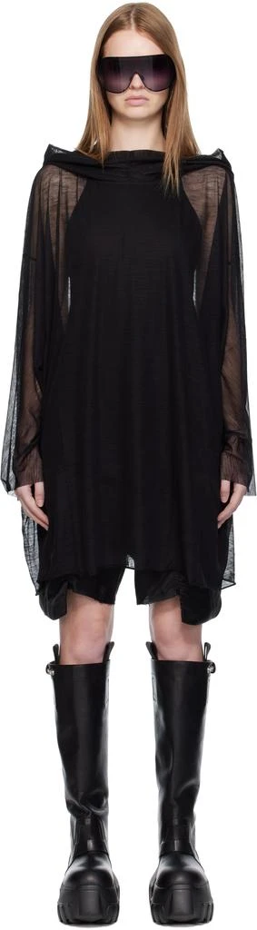 Rick Owens Black Concordians Hooded Tunic Hoodie 1