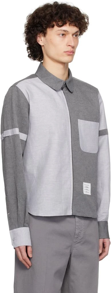 Thom Browne Gray Round Hem RC Zip Up Shirt 2