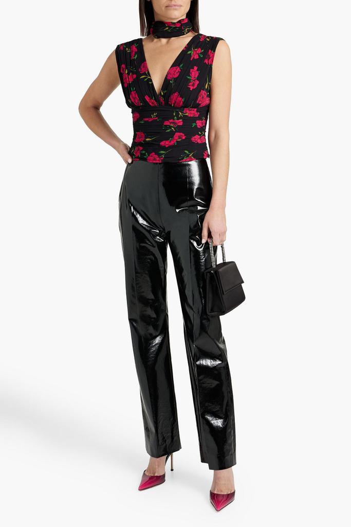 NICHOLAS Ruched floral-print chiffon top