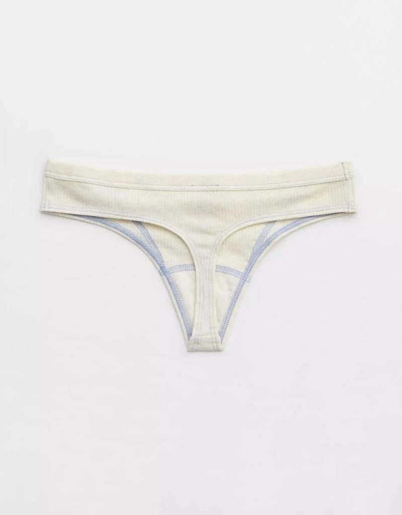 Aerie Superchill Cotton Ribbed Thong Underwear 2
