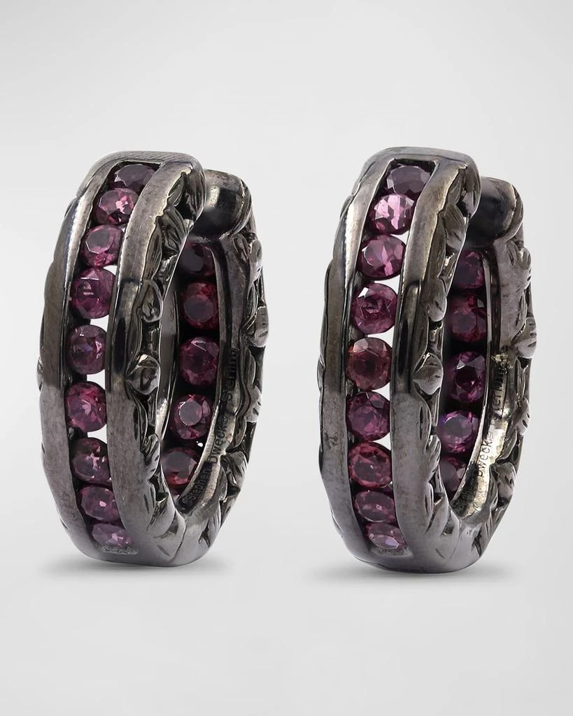 Stephen Dweck Rhodolite Garnet Hoop Earrings 2