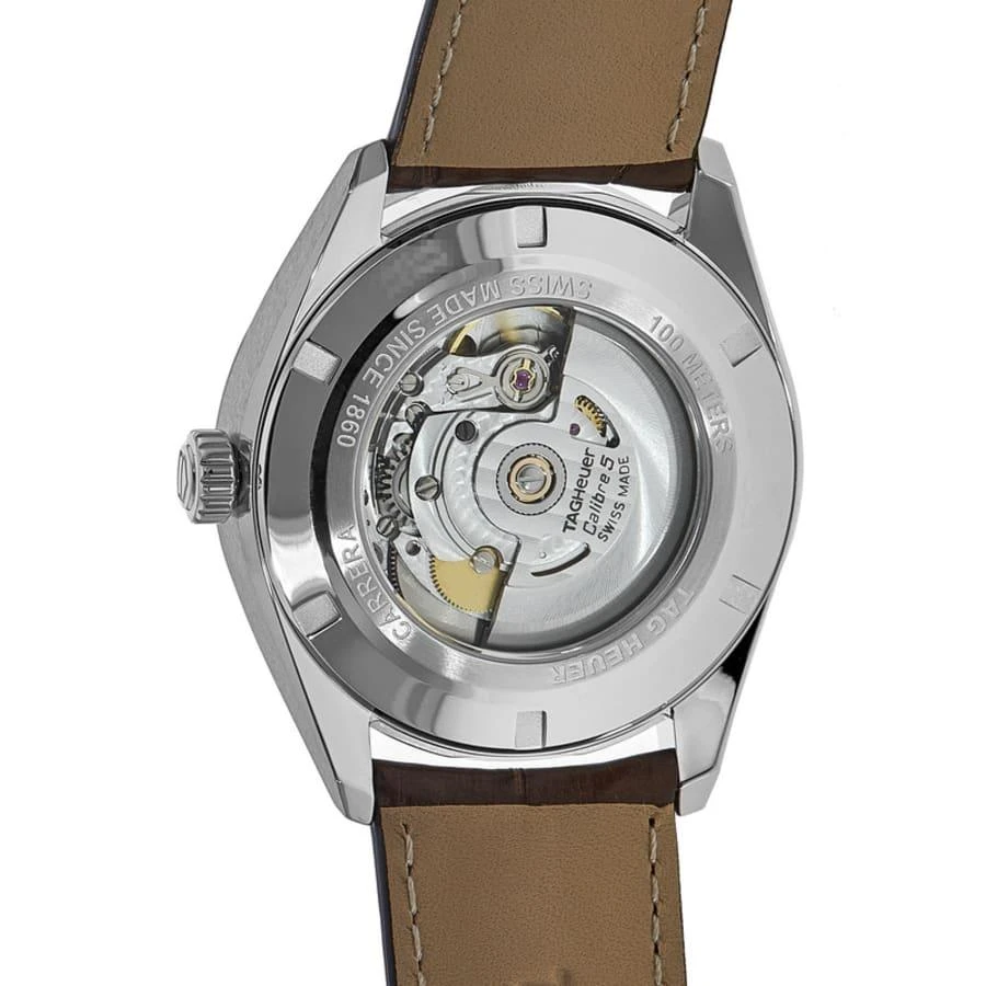 TAG Heuer Tag Heuer Carrera Calibre 5 Day-Date Silver Dial Leather Strap Men's Watch WBN2011.FC6484 2