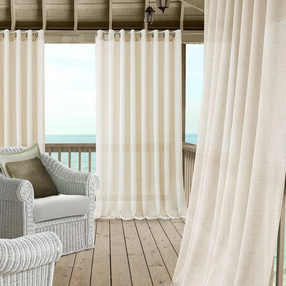 Elrene Home Fashions Carmen Sheer Indoor/Outdoor Tieback Curtain Panel, 114" x 84" 3