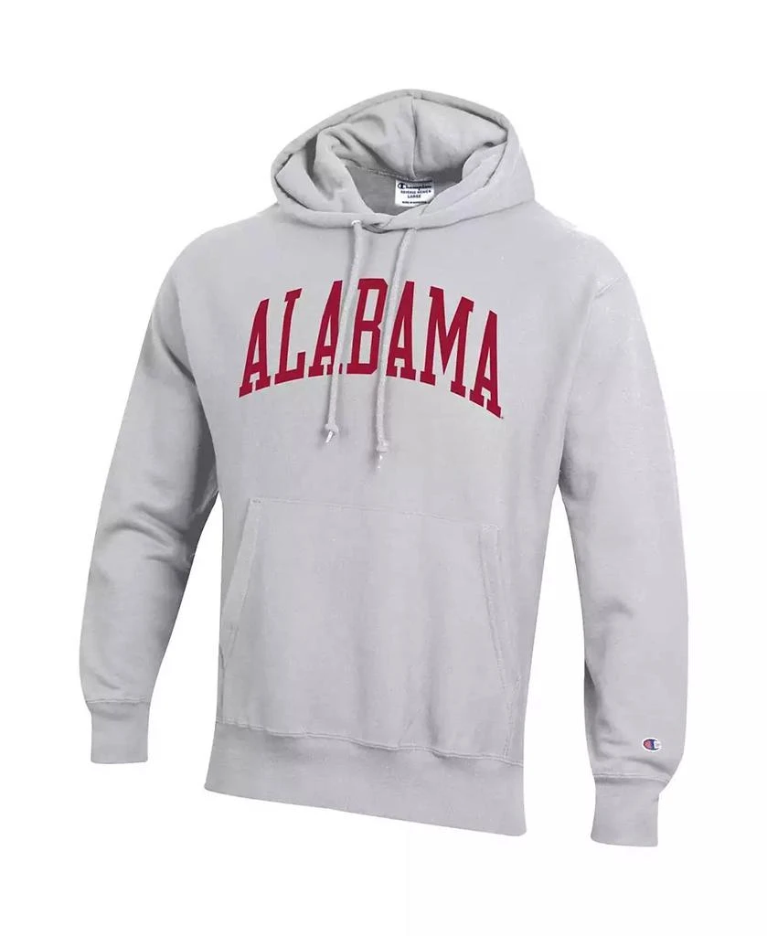 Champion Men's Heathered Gray Alabama Crimson Tide Team Arch Reverse Weave Pullover Hoodie 3