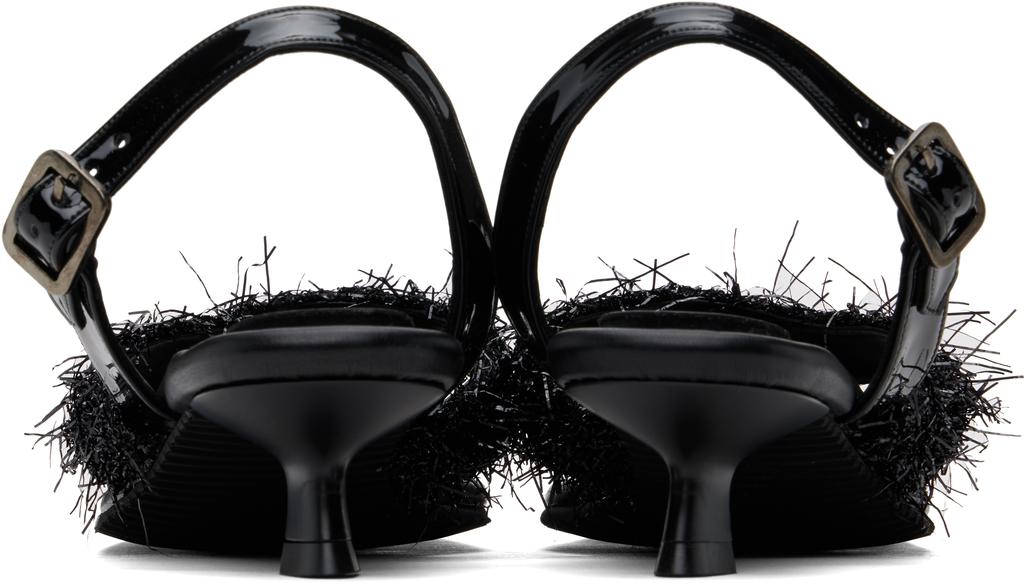 PAULA CANOVAS DEL VAS Black Diablo Flip Heeled Sandals