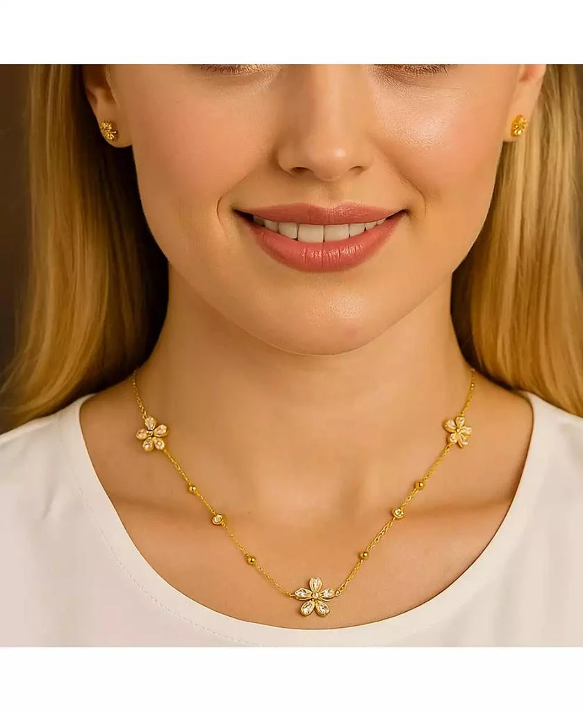 Dloria Marisol Crystal Blossom Necklace 
Earring Set 4