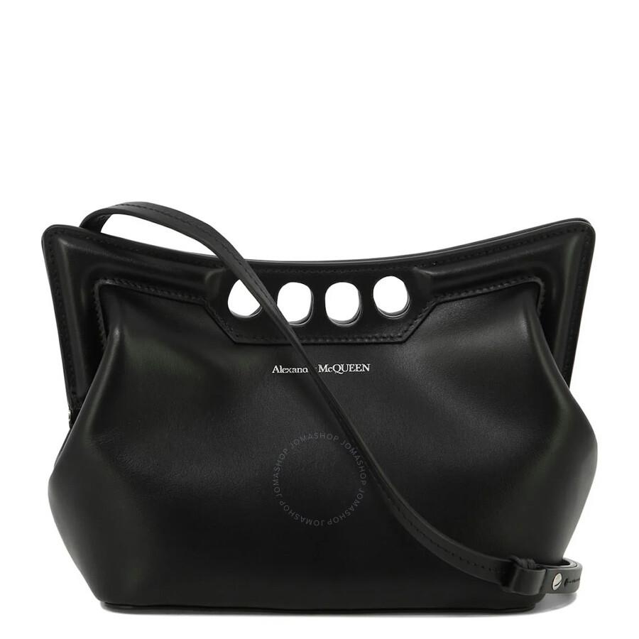 クラッチバッグ ALEXANDER MCQUEEN SILVER LEATHER MINI SEAL CLUTCH Alexander McQueen Silver leather mini Seal clutch - Handbags