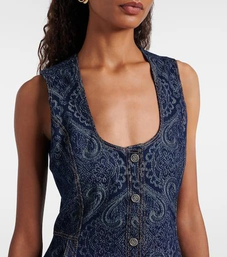 ETRO Printed denim midi dress 4