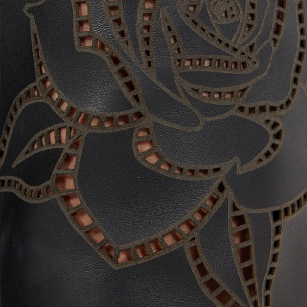 Roberto Cavalli Roberto Cavalli Perforated Roses Leather Pants 4