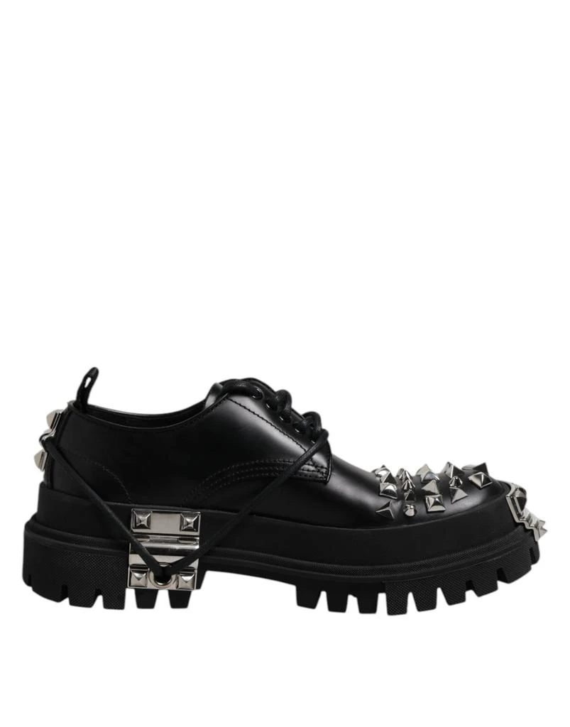 Dolce & Gabbana Leather Embellished Trekking Derby Men's Shoes 1