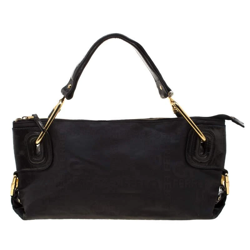 Gianfranco Ferre Gianfranco Ferre Black Nylon and Leather Buckle Shoulder Bag 1